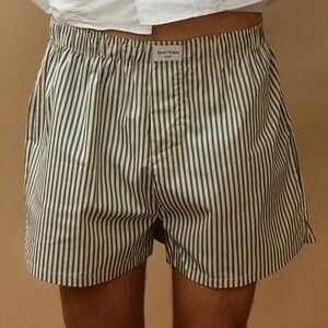 Navy & White Striped Classic Unisex Boxer Shorts